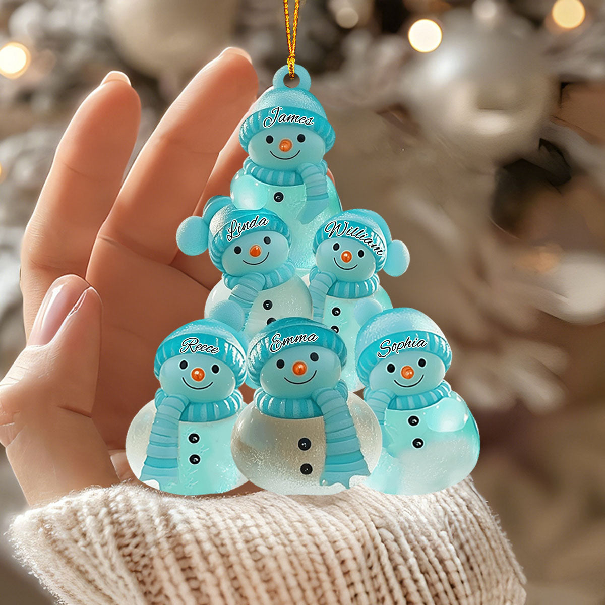 Snowman Family - Merry Christmas Personalized Family Ornament