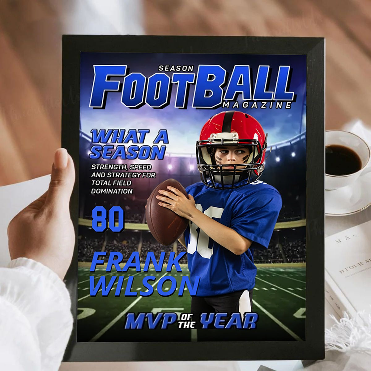 Custom Photo Magazine Cover Personalized American Football Poster Gift for American Football Lovers