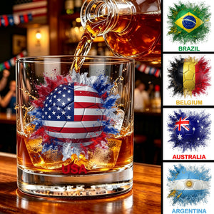 Personalized 2026 Soccer Country Whiskey Glass |Game Day Drinks For Every Football Fan