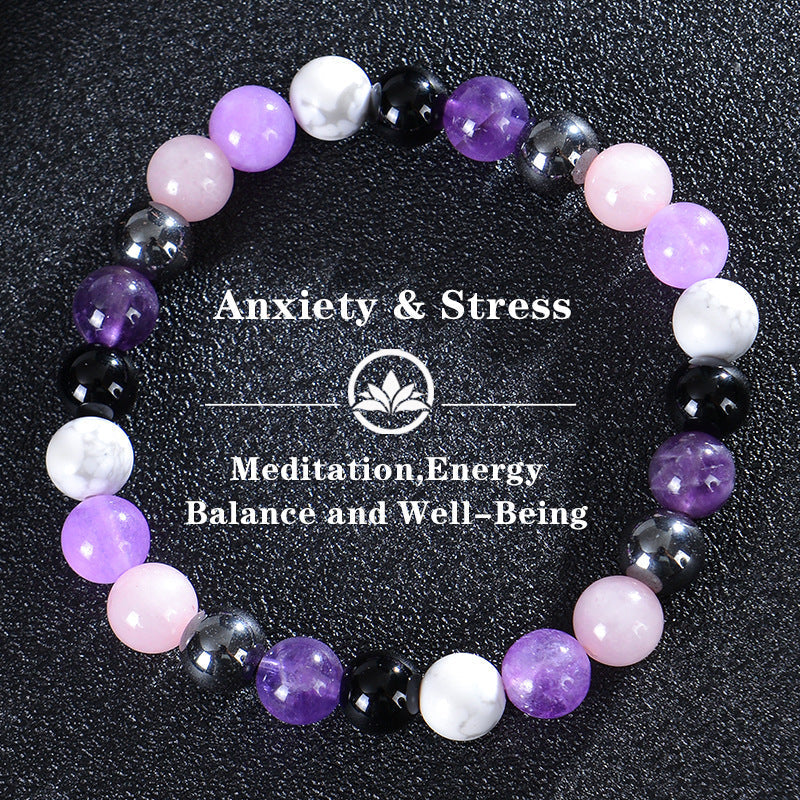 Seven Colored Stone, Tiger Eye Stone Bracelet - 7 Chakras Card Bracelet