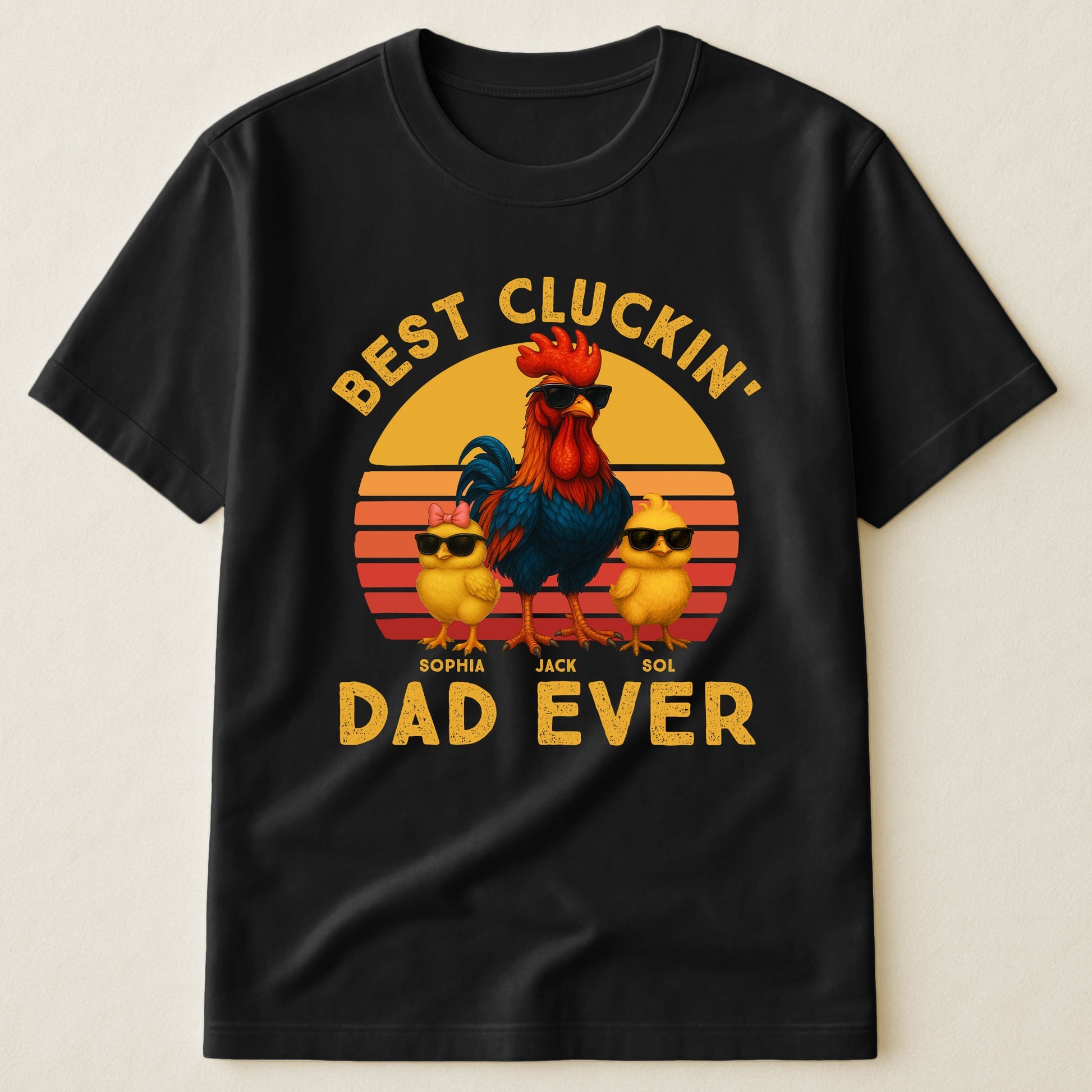 Best Cluckin' Dad Ever - Funny Father's Day Gifts - Personalized T-Shirt