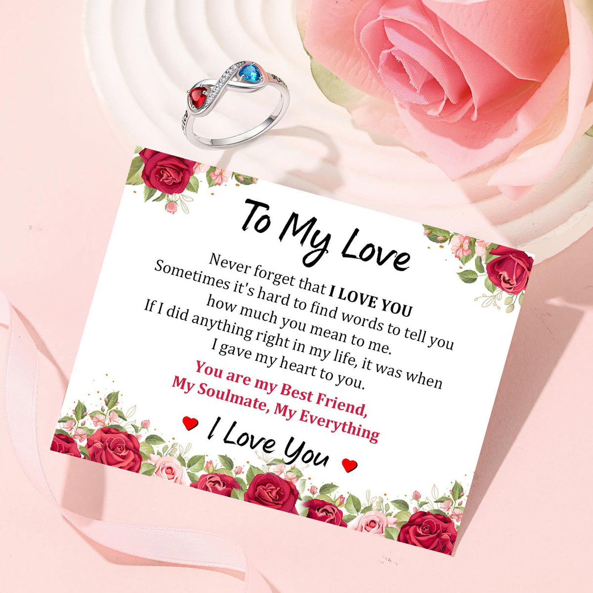 Personalized Name Birthstone Infinity Promise Ring