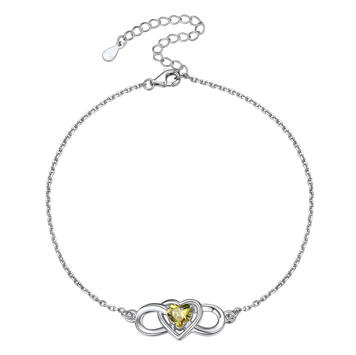 Infinity Heart Birthstone Anklet For Women