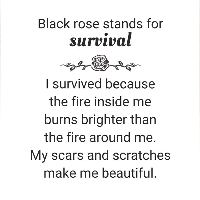 Burned and Survived Black Rose Self-Love Ring