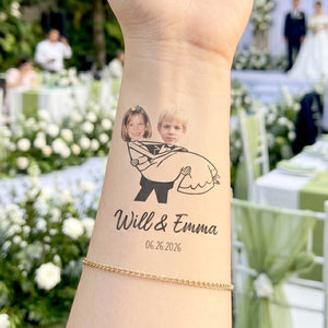 Custom Face Wedding Temporary Tattoos Wedding Party Favors - Personalized Tattoo