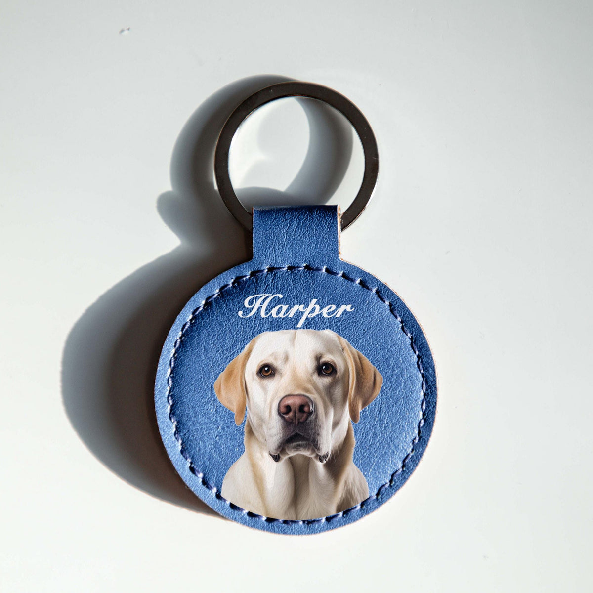 Personalized Engraved Name Custom Pet Keychain with Portrait from Photo, Memorial Gift