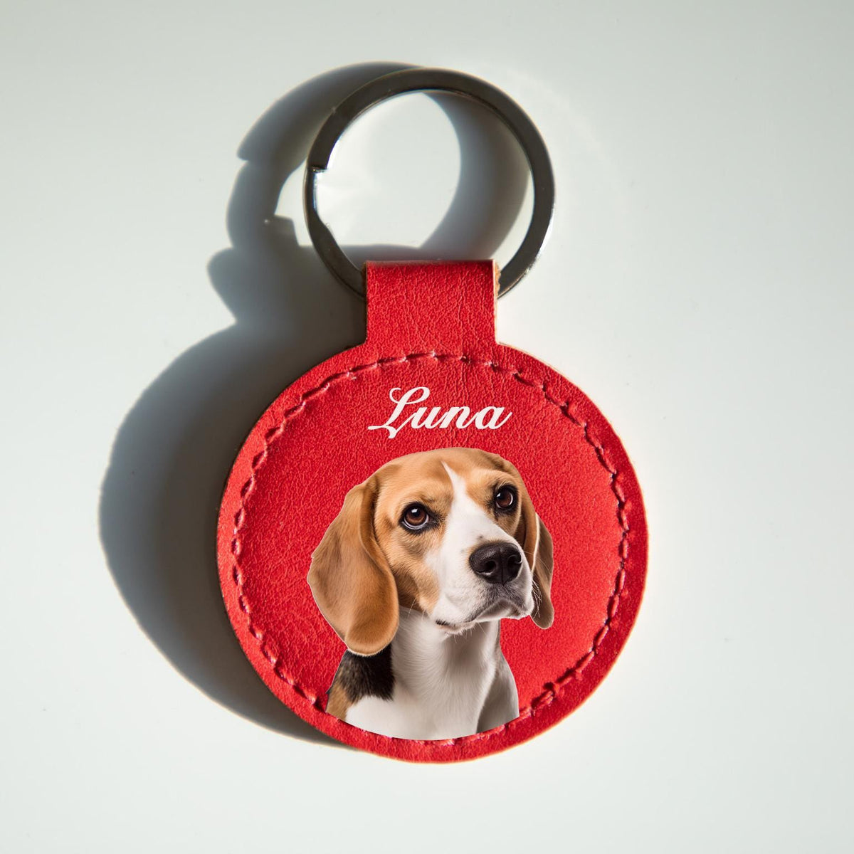 Personalized Engraved Name Custom Pet Keychain with Portrait from Photo, Memorial Gift