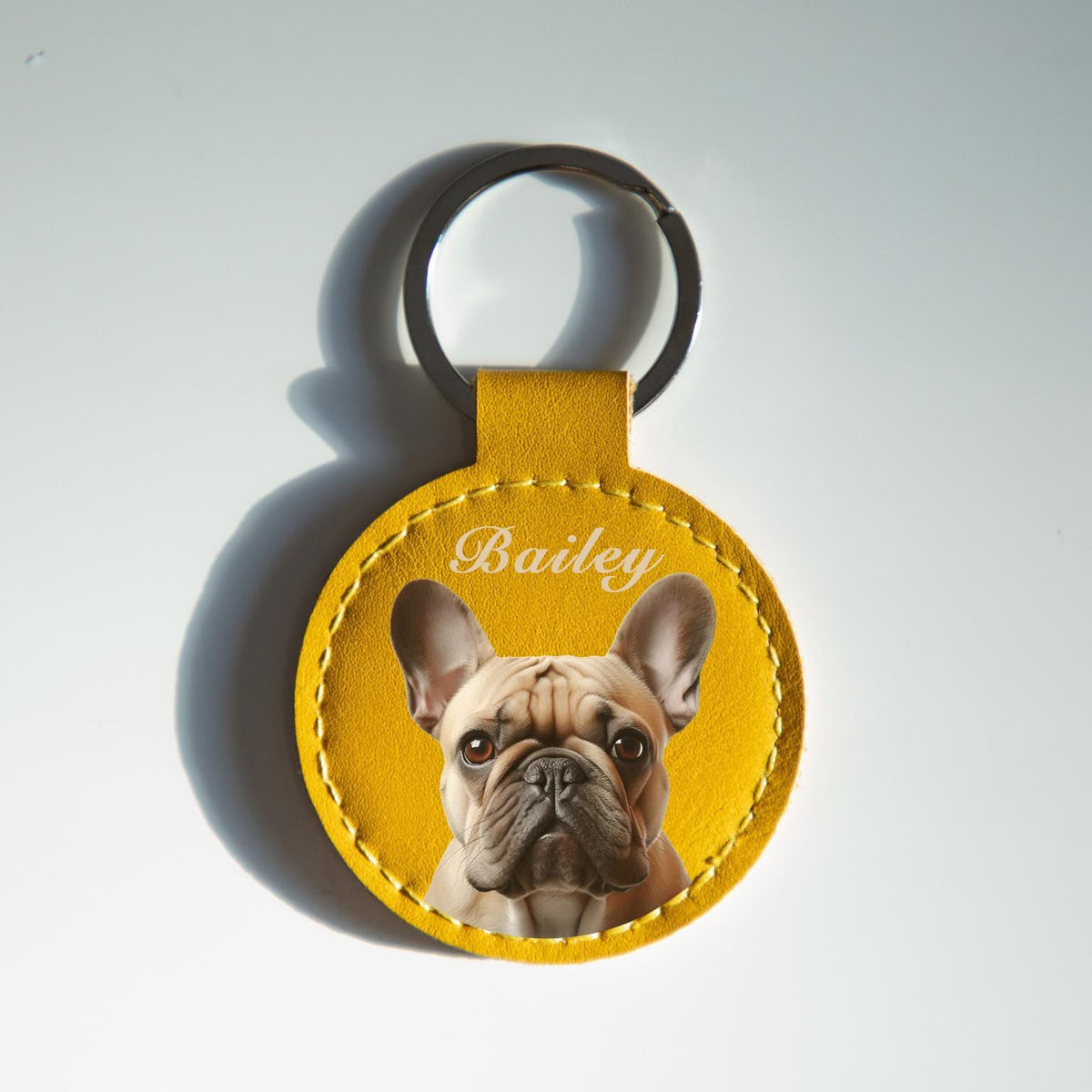 Personalized Engraved Name Custom Pet Keychain with Portrait from Photo, Memorial Gift