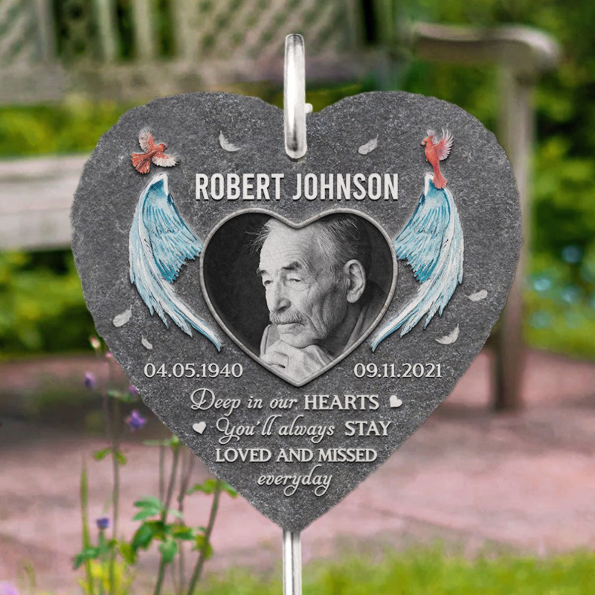 You Will Always Be Loved - Memorial Personalized Memorial Garden Slate & Hook