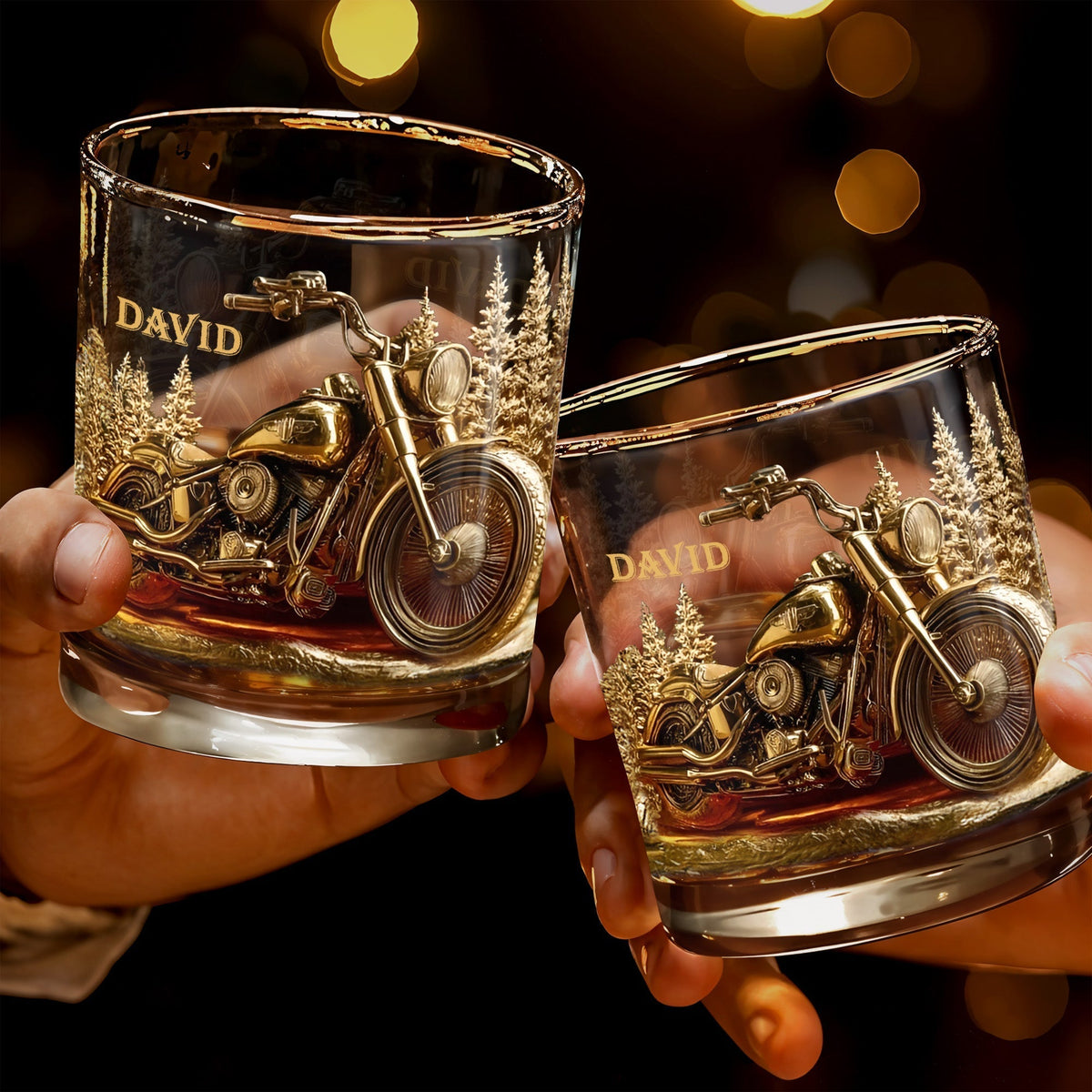 Celebrate Your Love For The Open Road Personalized Custom Whiskey Glass Gift For Motorcycle Lovers