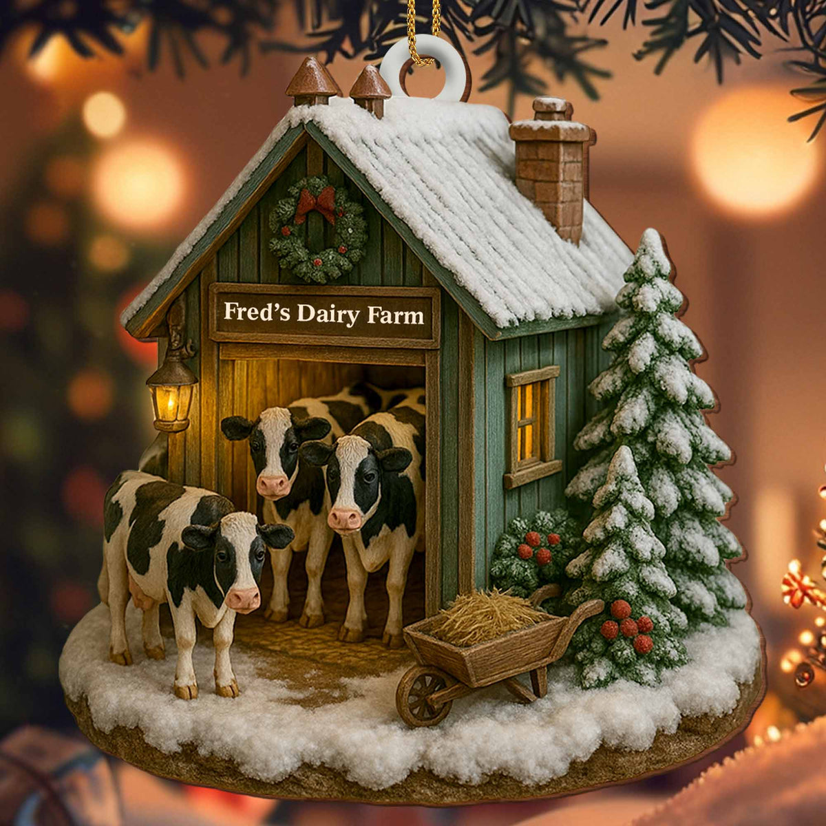 Create Your Own Personalized Dairy Farm, Custom Wood Ornament, Gift For Farm Enthusiasts