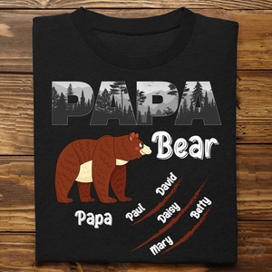 Personalized Papa Bear Pure Cotton T-Shirt Gift For Father