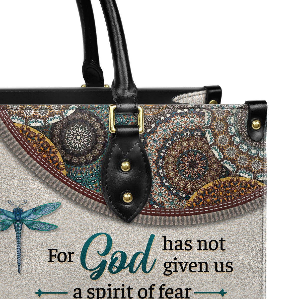 Personalized For God has not given us a spirit of fear-Bible Verse Leather Bag