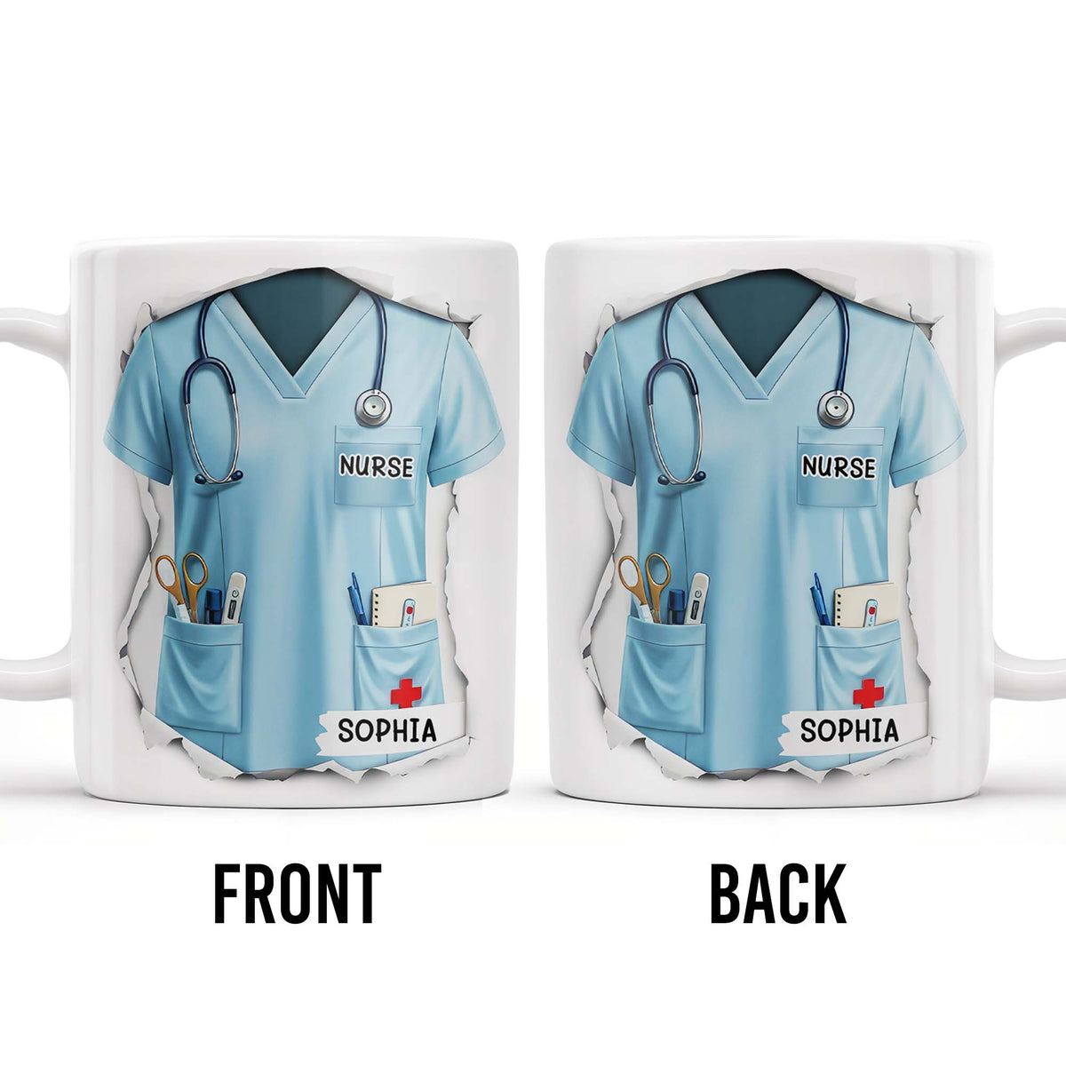 Celebrate Your Favorite Nurse, Nurse Uniform And Medical Tools, Personalized Coffee Mug, Gift For Nurses