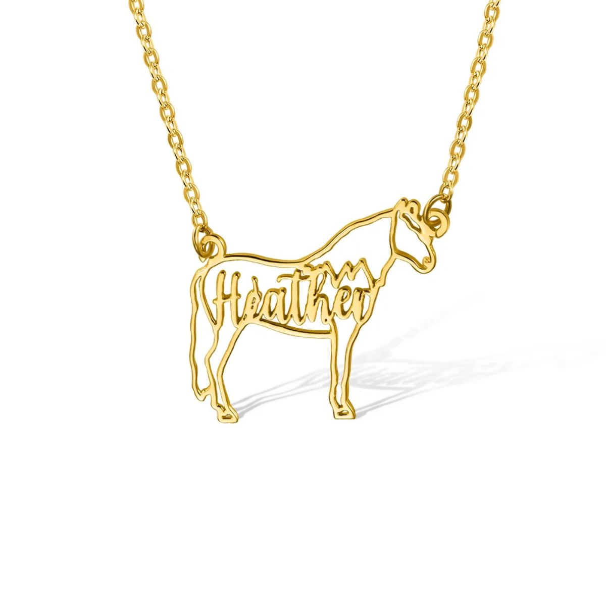 Personalized Horse Silhouette Necklace with Name Gift for Horse Lovers