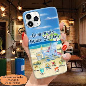 Personalized Phone Case Grandma's Beach Buddies Gift for Grandma Mom Kids on Birthday