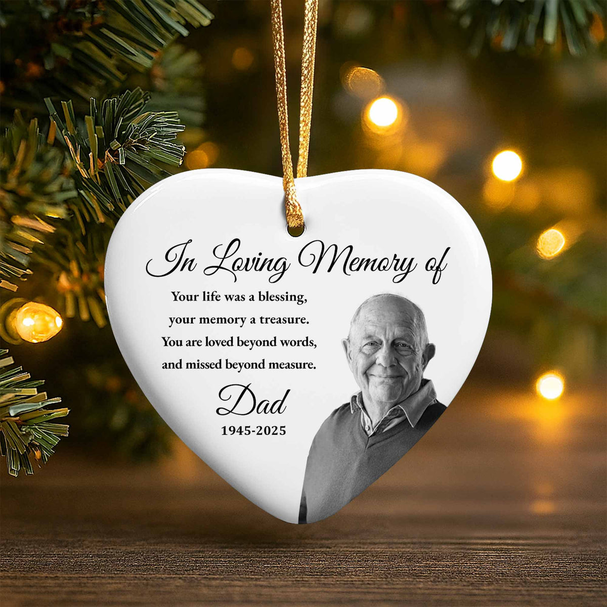 In Loving Memory Of Your Life Was A Blessing, Personalized Ceramic Ornament, Gift For Bereaved Family
