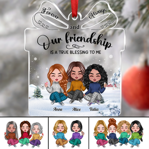 Besties - Our Friendship is a True Blessing to me - Personalized Transparent Ornament