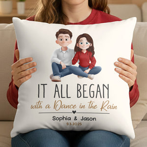 It All Began Couple Gift For Valentine Anniversary - Personalized Pillow