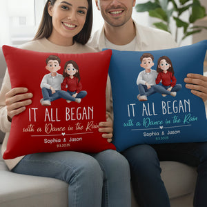 It All Began Couple Gift For Valentine Anniversary - Personalized Pillow
