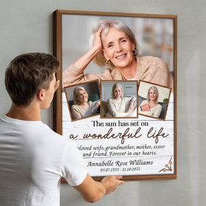 Sympathy Gift For Loved One In Loving Memory Personalized Photo Collage Canvas Poster