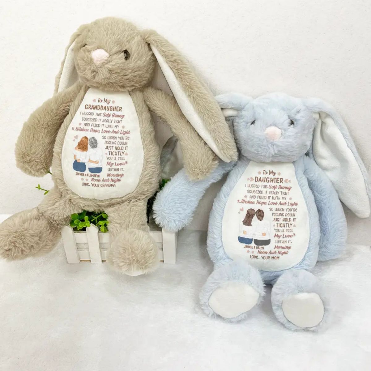 I Filled It With My Wishes Bestie Sister - Personalized Soft Toy Bunny