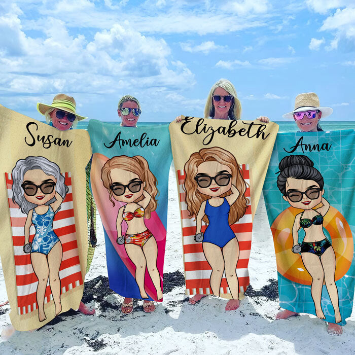 Personalized Beach Towel - Gift For Bestie