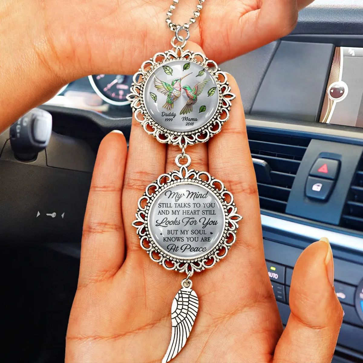 Memorial My Mind Still Talks To You - Personalized Pendant Charm