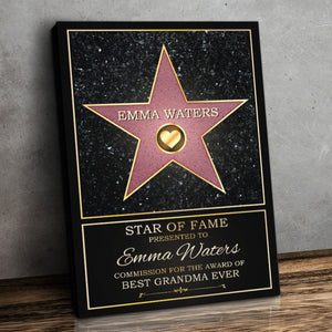 Personalized Star Of Fame, Best Mom, Best Dad Of The Year  Poster