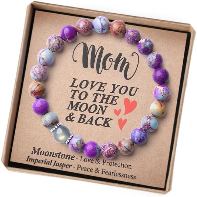 Hand Woven Bracelet With Gift Card, Healing Crystal Bracelet Mother's Day Gift