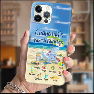 Personalized Phone Case Grandma's Beach Buddies Gift for Grandma Mom Kids on Birthday