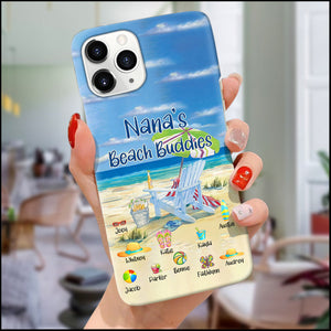 Personalized Phone Case Grandma's Beach Buddies Gift for Grandma Mom Kids on Birthday