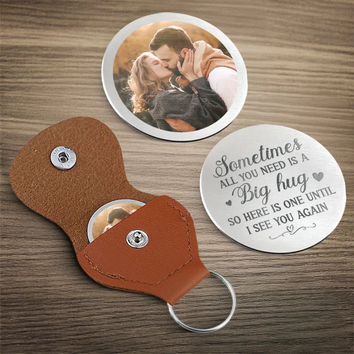 Custom Photo Sometimes All You Need Is A Big Hug - Couple Personalized Pocket Hug