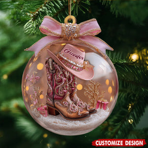 Cowgirl Boots Ornament - Personalized Gift For Cowgirl