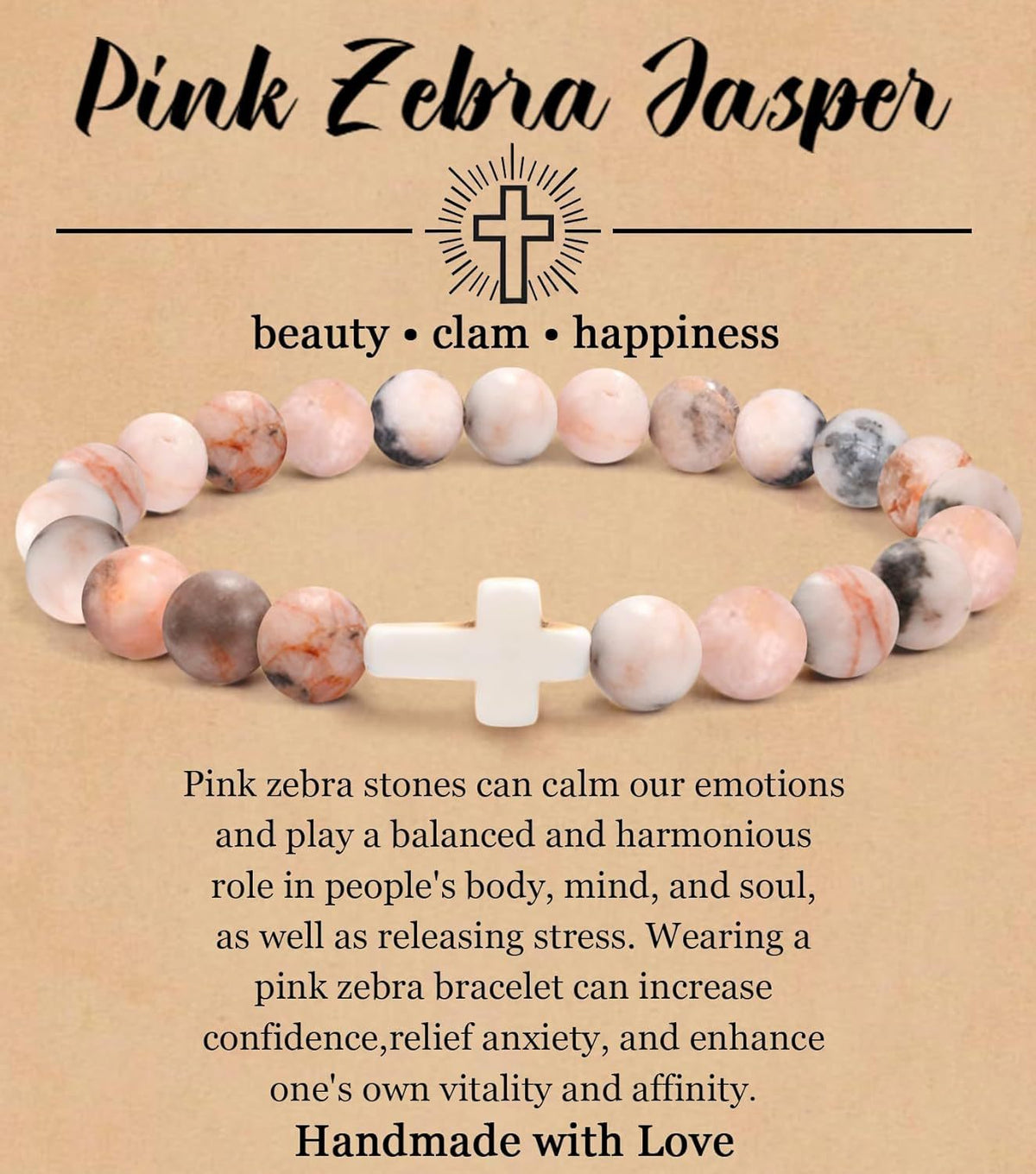 Turquoise Bracelet With Cross, Healing Beads Bracelet