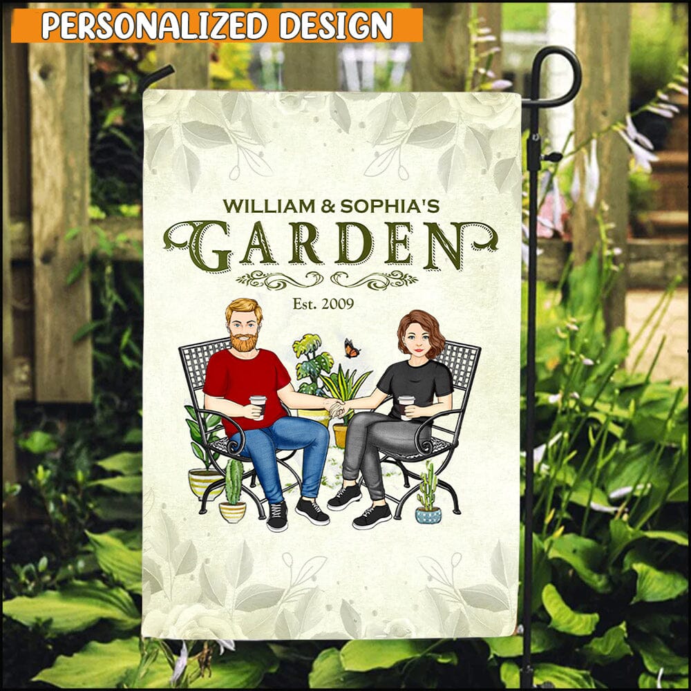 Personalized Romantic Couple Garden Garden Flag