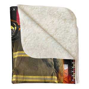 Custom Name Firefighter Us Flag Armor Personalized Blanket Gifts for Firefighter Fireman