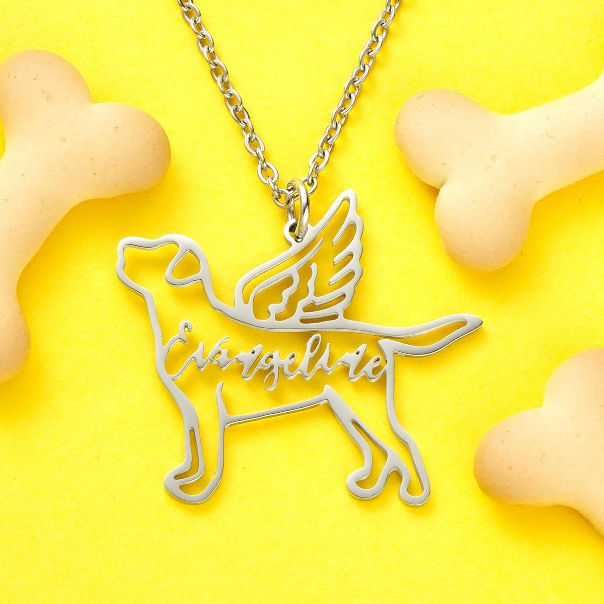 Engraved Name Personalized Dog Breed Charm Pet Memorial Necklace