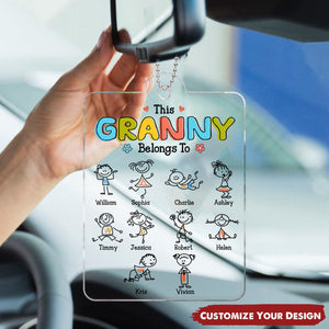 This Grandma Belongs To Drawing Personalized Acrylic Car Ornament