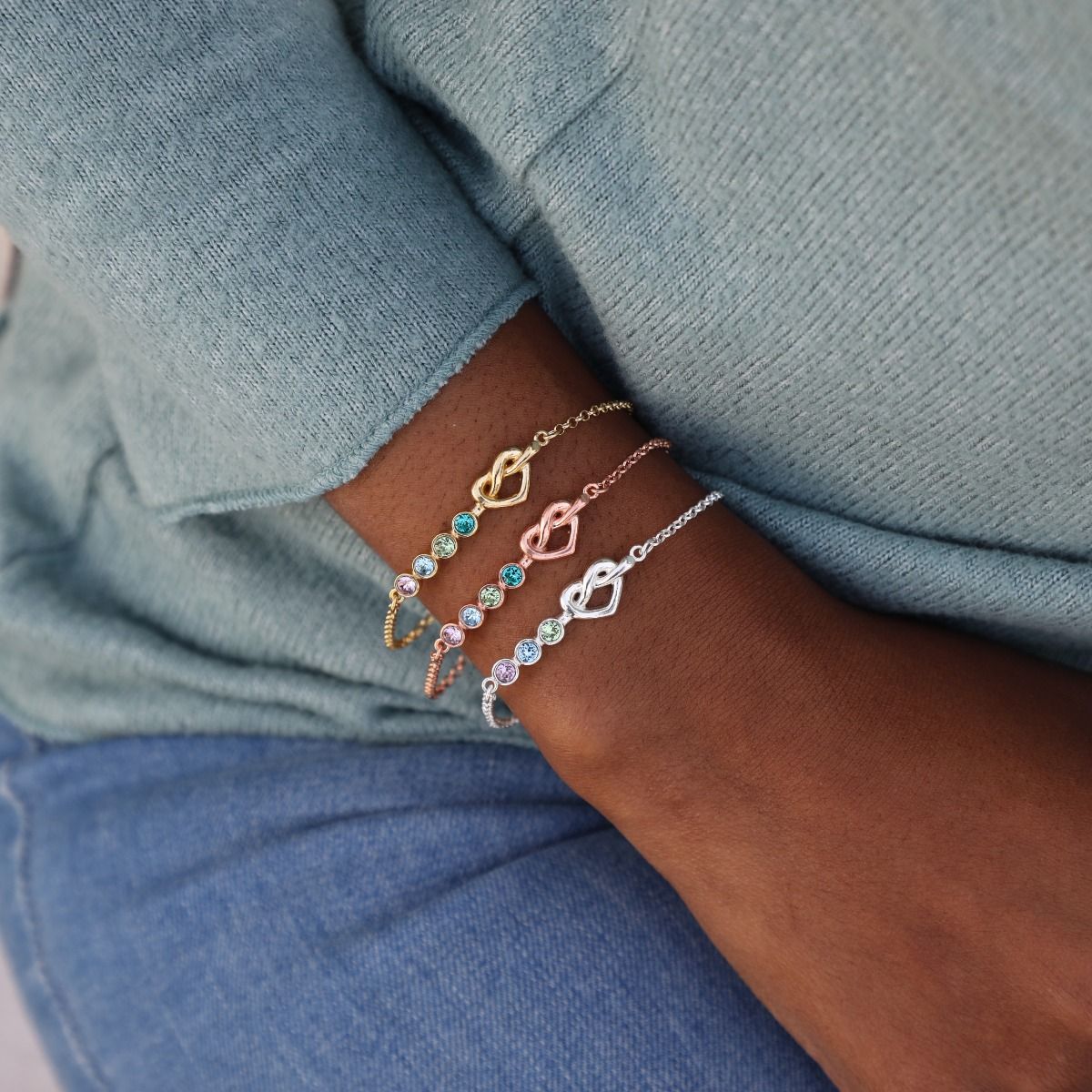 Ties of the Heart - Personalized Adjustable Birthstone Bracelet