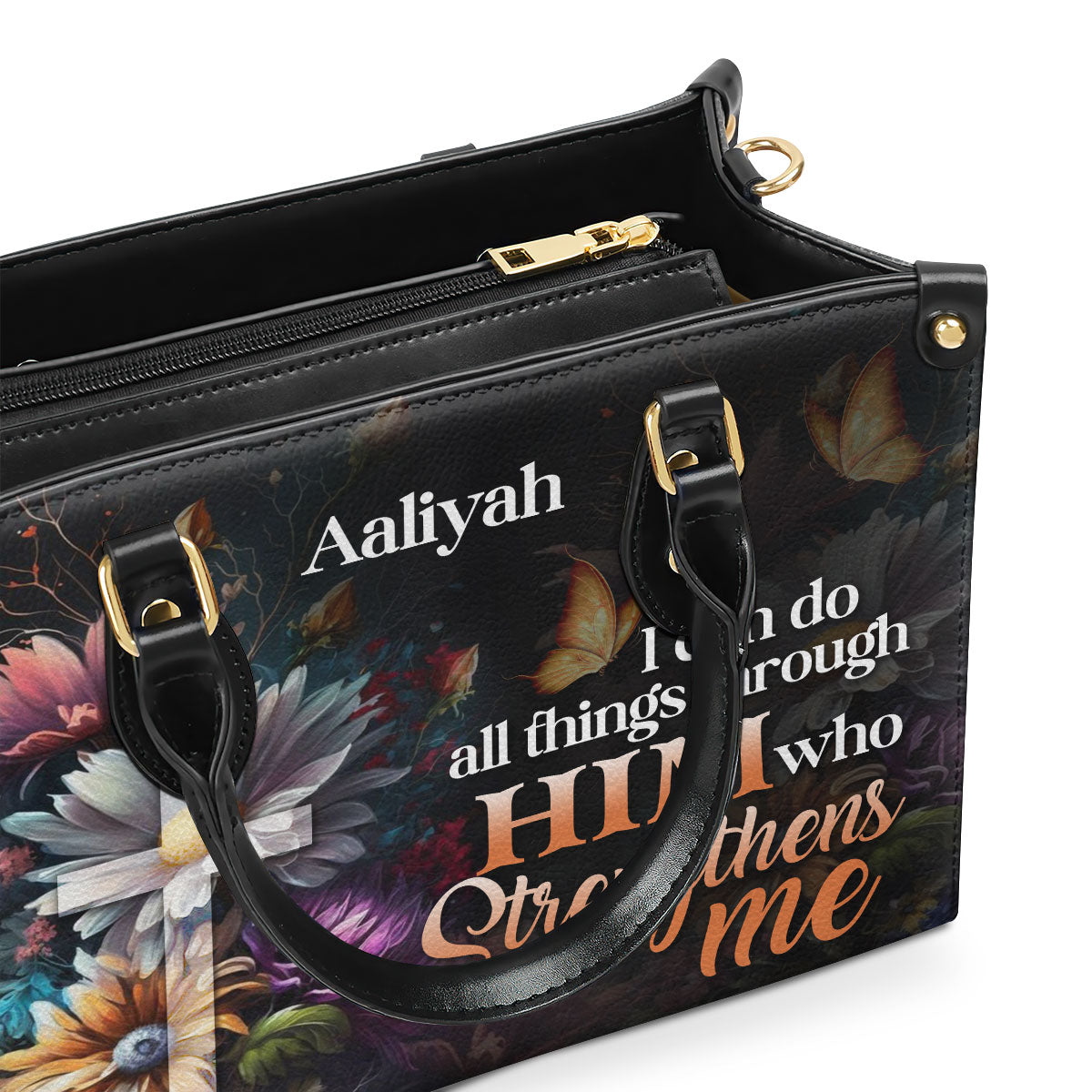 I Can Do All Things Through Him - Personalized Leather Handbag