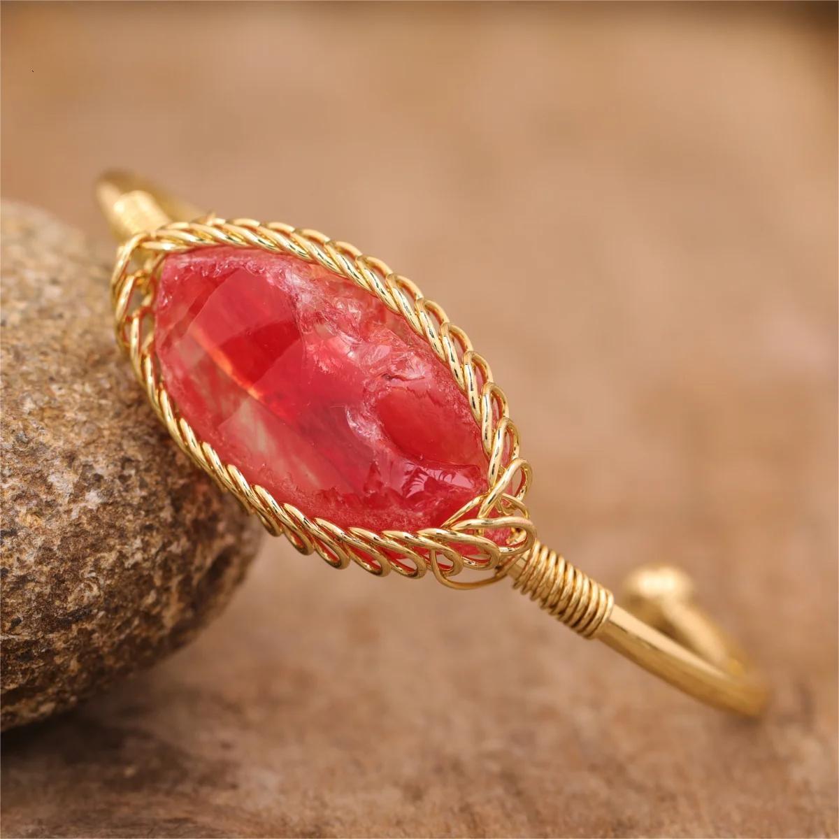 Elegant Amethyst Gold Cuff Bracelet For Her