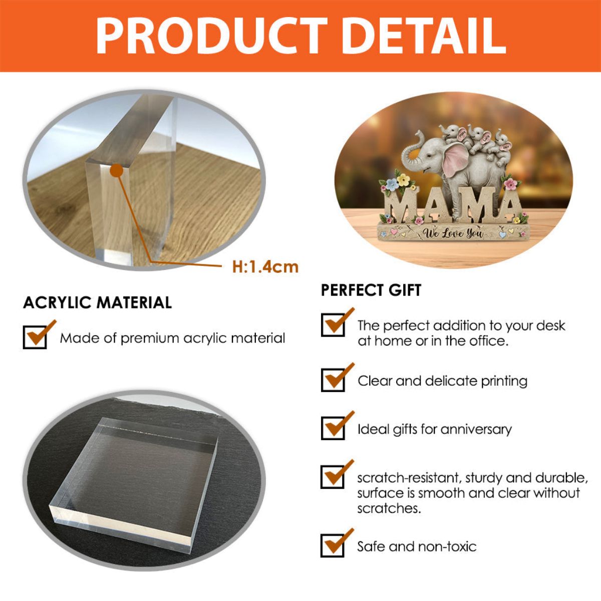 We Love You - Personalized Mother Custom Shaped Acrylic Plaque