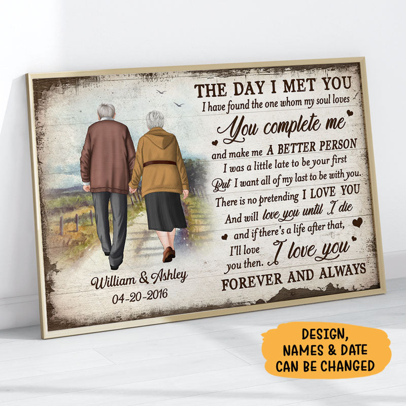 The Day I Met You I Have Found The One, Personalized Poster, Anniversary Gifts