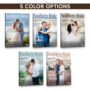 Southern Bride Magazine Cover, Personalized Wedding Canvas, Timeless Southern Love Keepsake