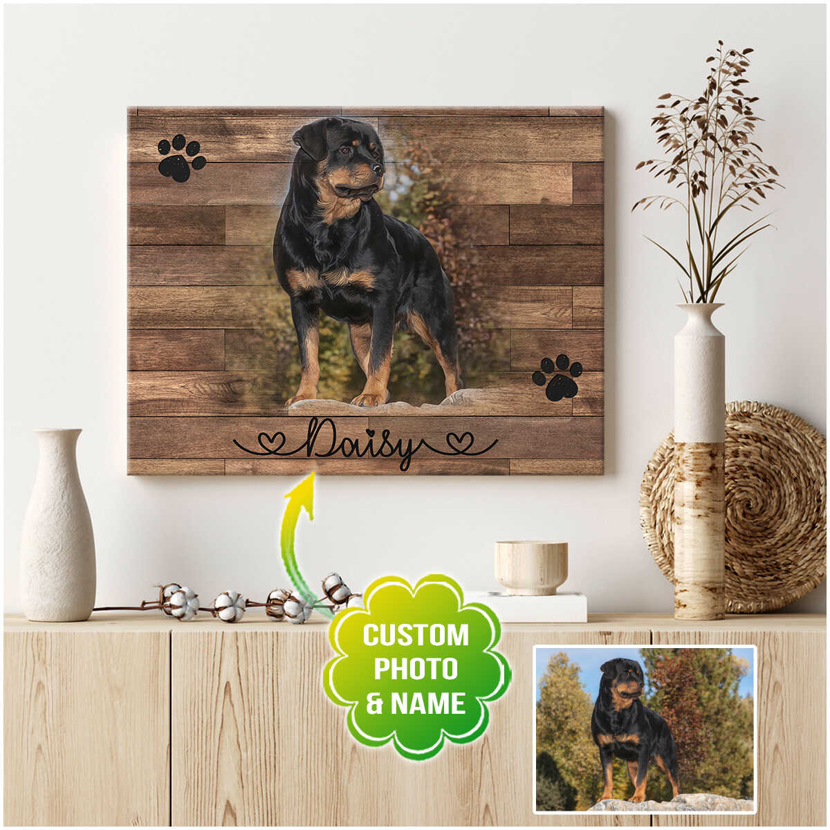 Custom Canvas Poster Personalized Family Couple Pet Portrait Painting From Photo Picture