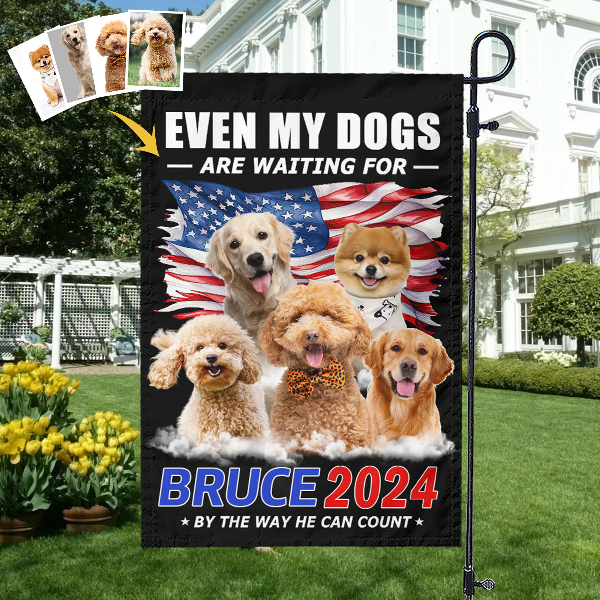 Custom Photo Even My Dogs Are Waiting For You 2024-Personalized Garden Flag
