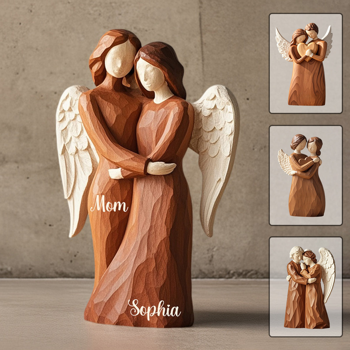 Personalized Heaven Angel Wings Hug Memorial Acrylic Plaque,Loss Of Loved One Gift