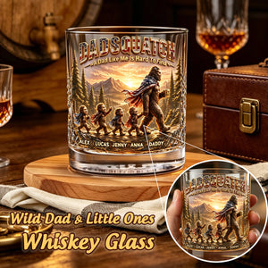 Wild Dad & Little Ones Whiskey Glass - Personalized Gifts For Dads