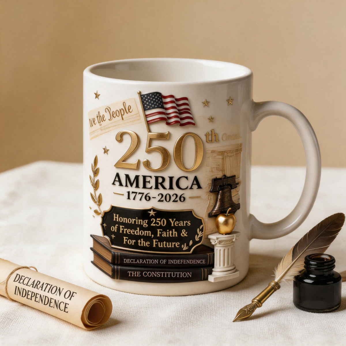 America 250th Anniversary Patriotic Coffee Cup – Personalized History Teacher Mom Mug